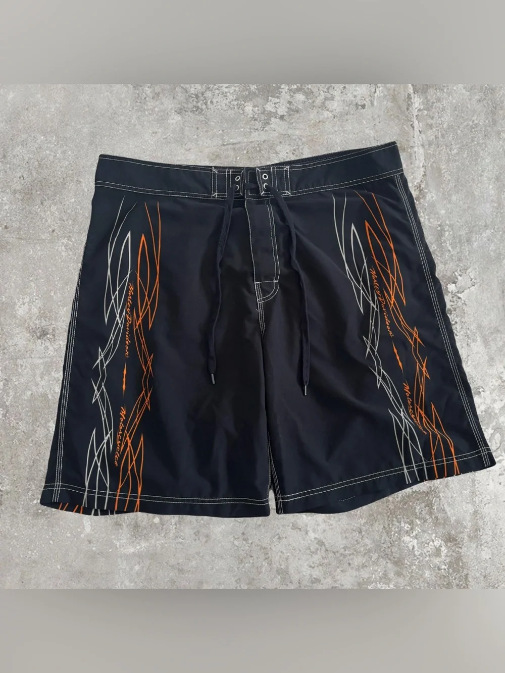 Harley Davidson Motorcycles Black Swim Trunks